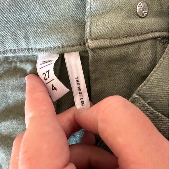 Loft Jeans Womens 27 4 High Rise Wide Leg Green Cargo Utility Pockets - Picture 7 of 8